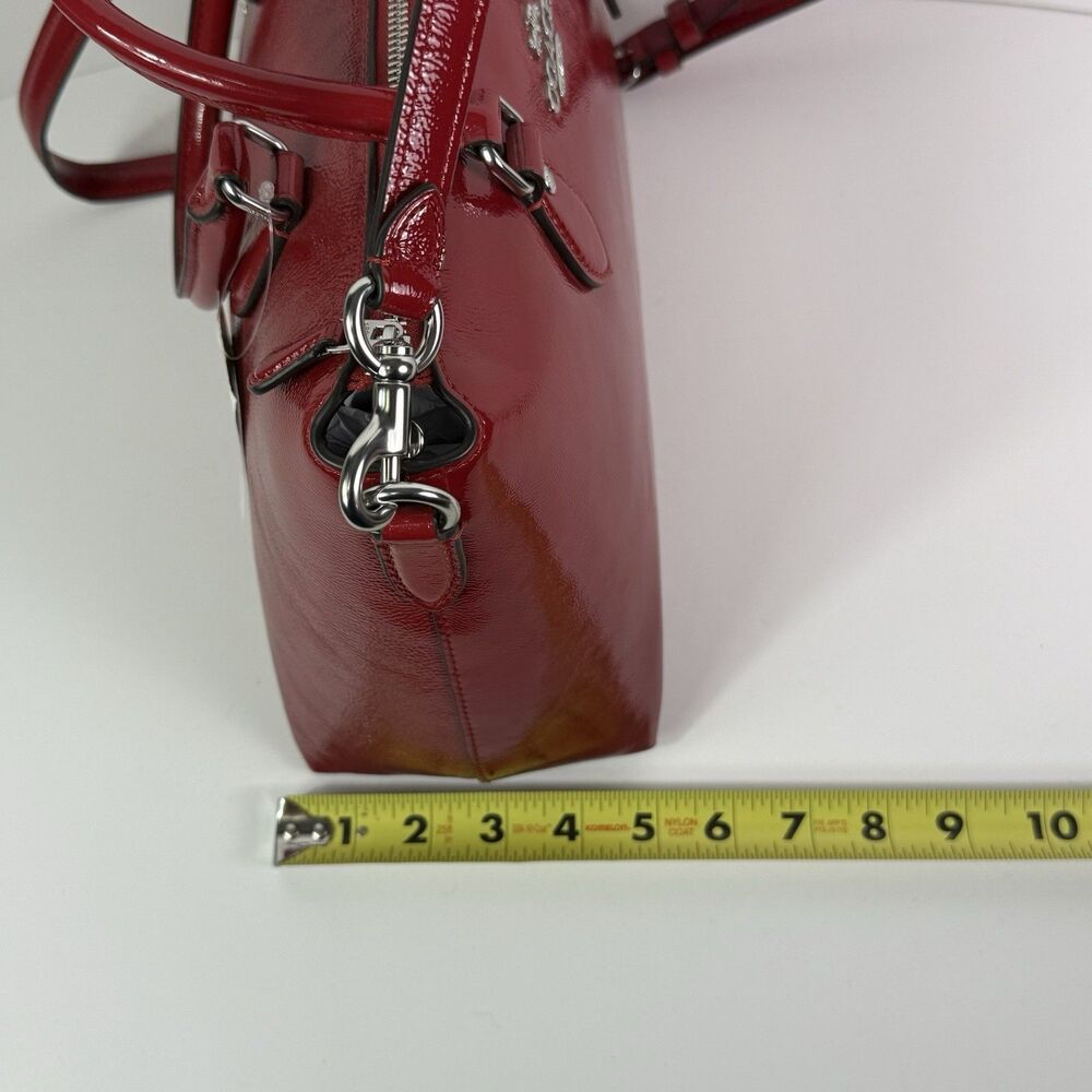 NWT Coach Georgia Satchel Bag Silver/Red CV942 NWT - Picture 15 of 16